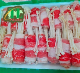 BA RỌI BÒ MỸ CUỘN NẤM KIM CHÂM