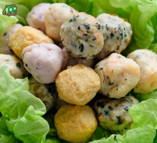 Chả viên thát lát bắp - nấm rơm - cà rốt